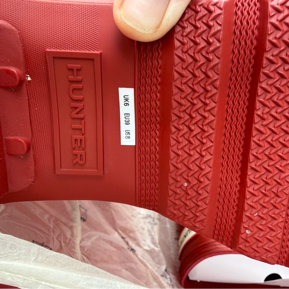 NEW WITH TAGS, Hunter Woman Original Tall Rain Boots Red NEVER WORN - Picture 7 of 7